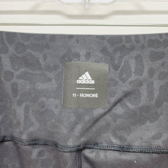 Adidas Womens Leggings flared High-Rise Tight Fit  With Subtle Leopard Print 1X - Picture 12 of 15